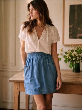 J. Crew Chambray Denim Skirt Size 0